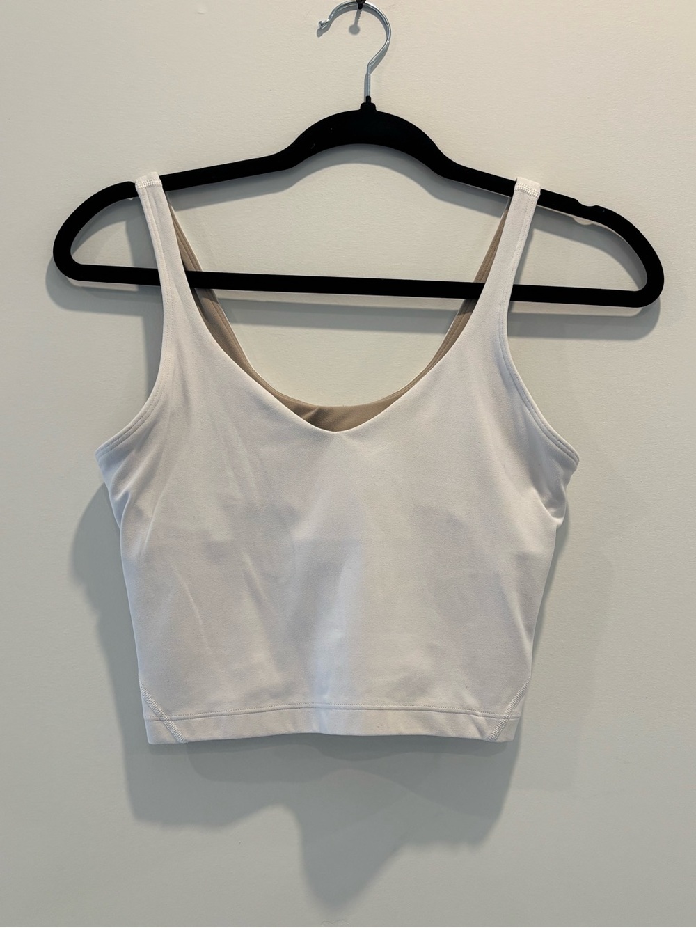 lululemon athletica White Scoop Neck Crop Tank